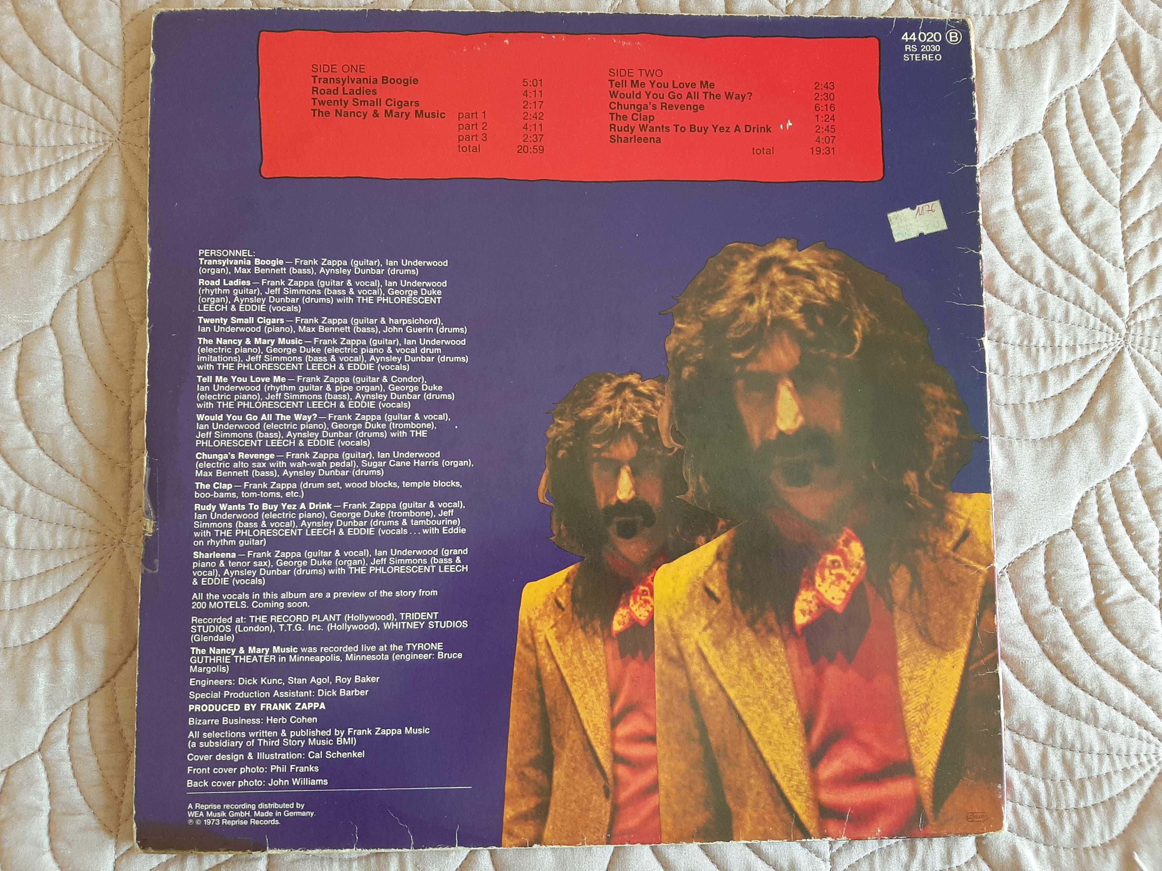 Frank Zappa - Chungas`s Revenge - Germany - Vinil LP
