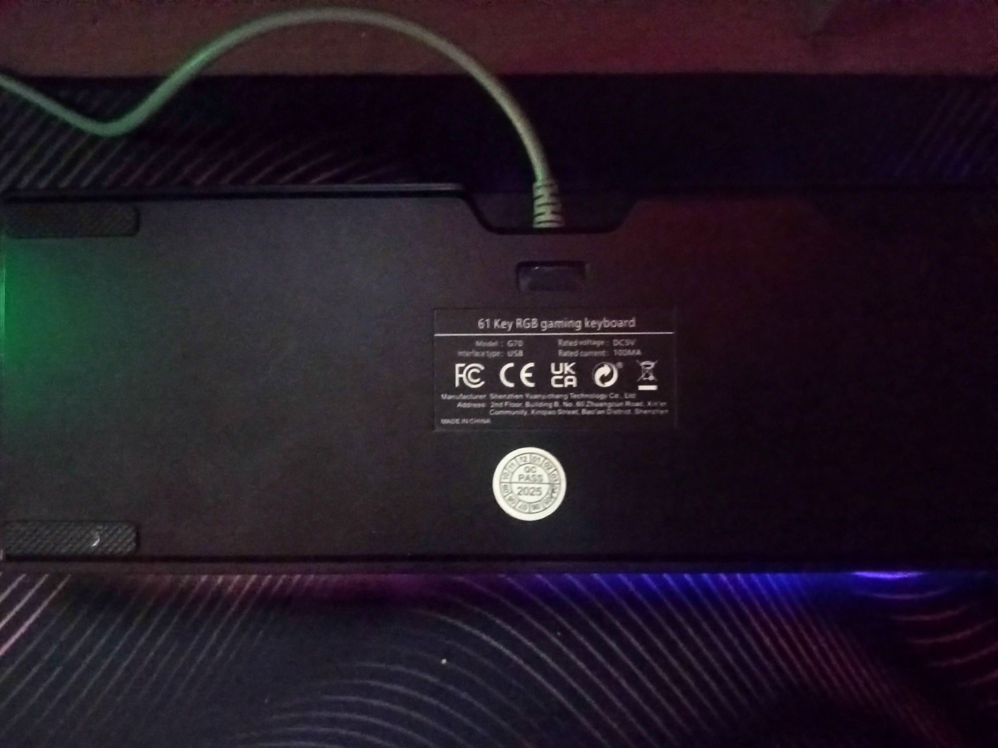 Клавиатура 61 key RGB gaming keyboard