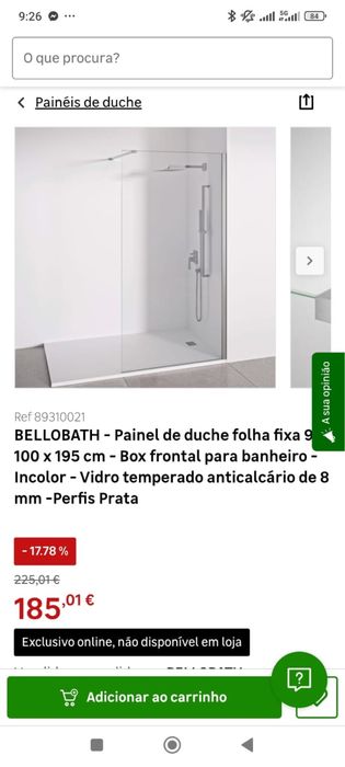 Vidro para base de choveiro