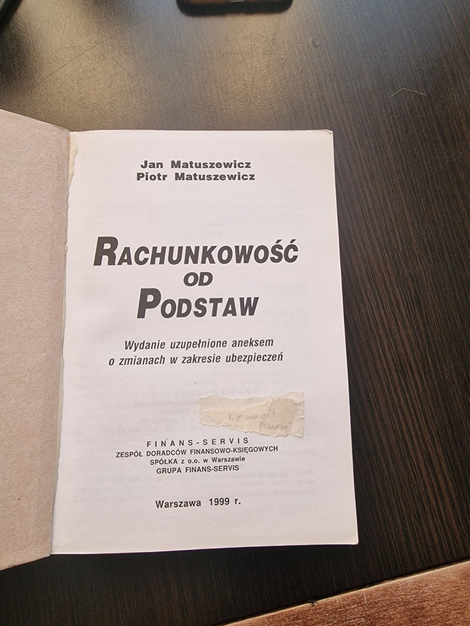 Rachunkowość od podstaw Jan Matuszewicz, Piotr Matusiewicz
