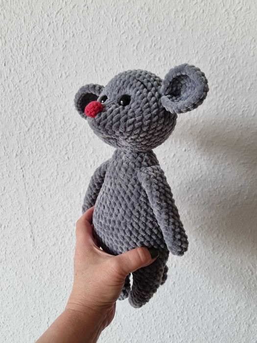Myszka na szydełku, przytulanka, pluszak, handmade