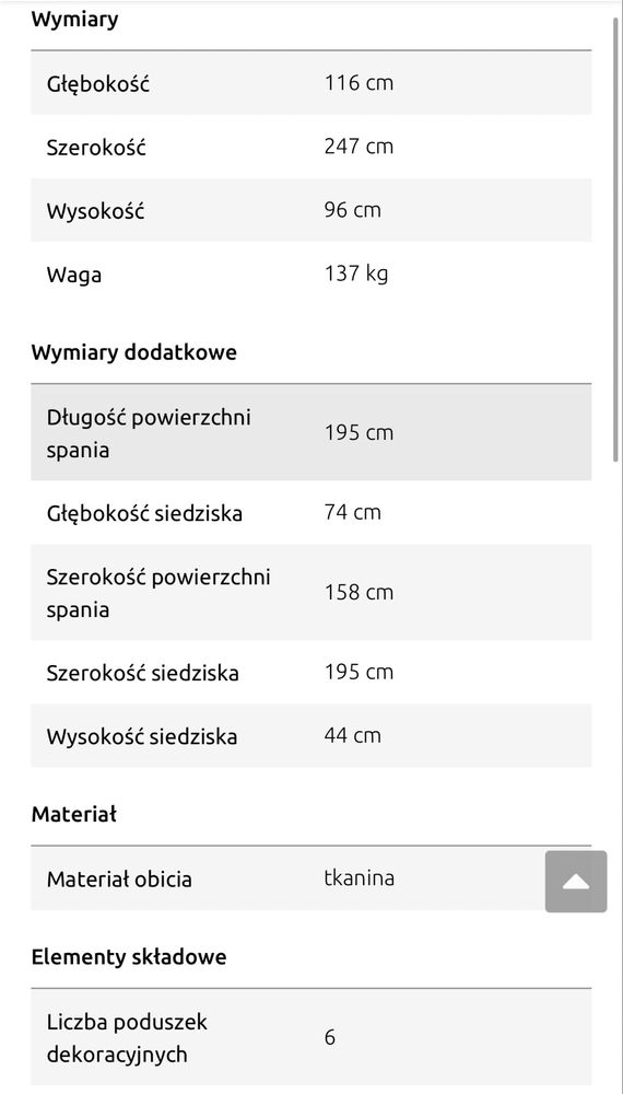 Sofa z funkcja spania