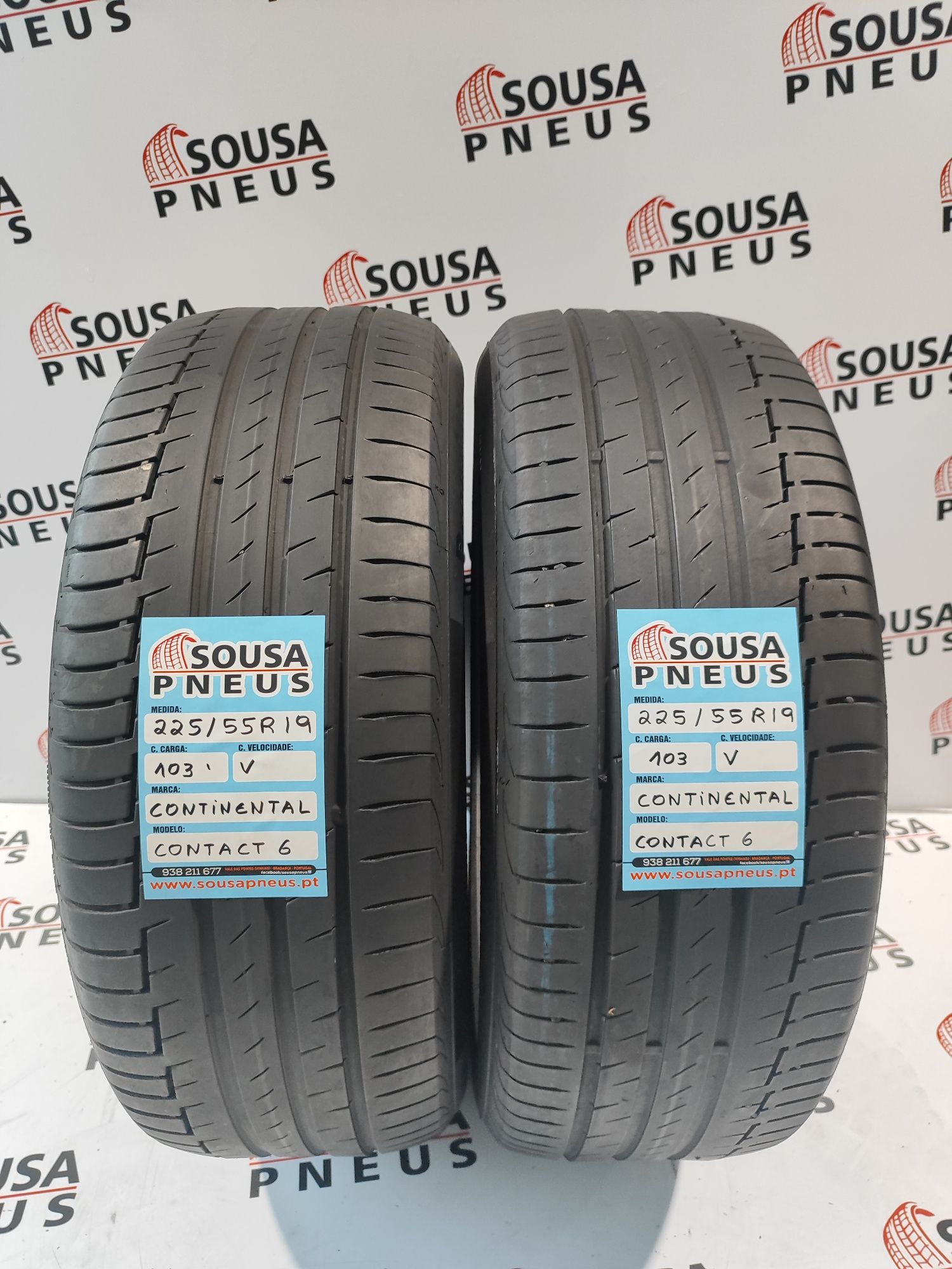 2 pneus semi novos 225-55R19 Continental - Oferta dos Portes - 170 Eur