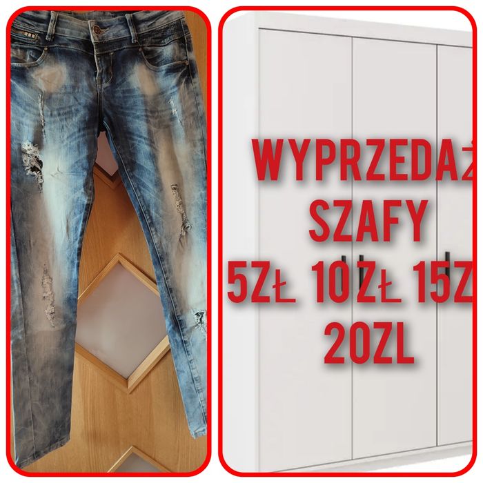 Jeansy jasne z przetarciami GRATIS