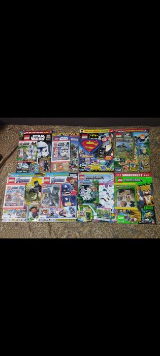 lego star wars,Ninjago, marvel, jurassic world, minecraft, DC.