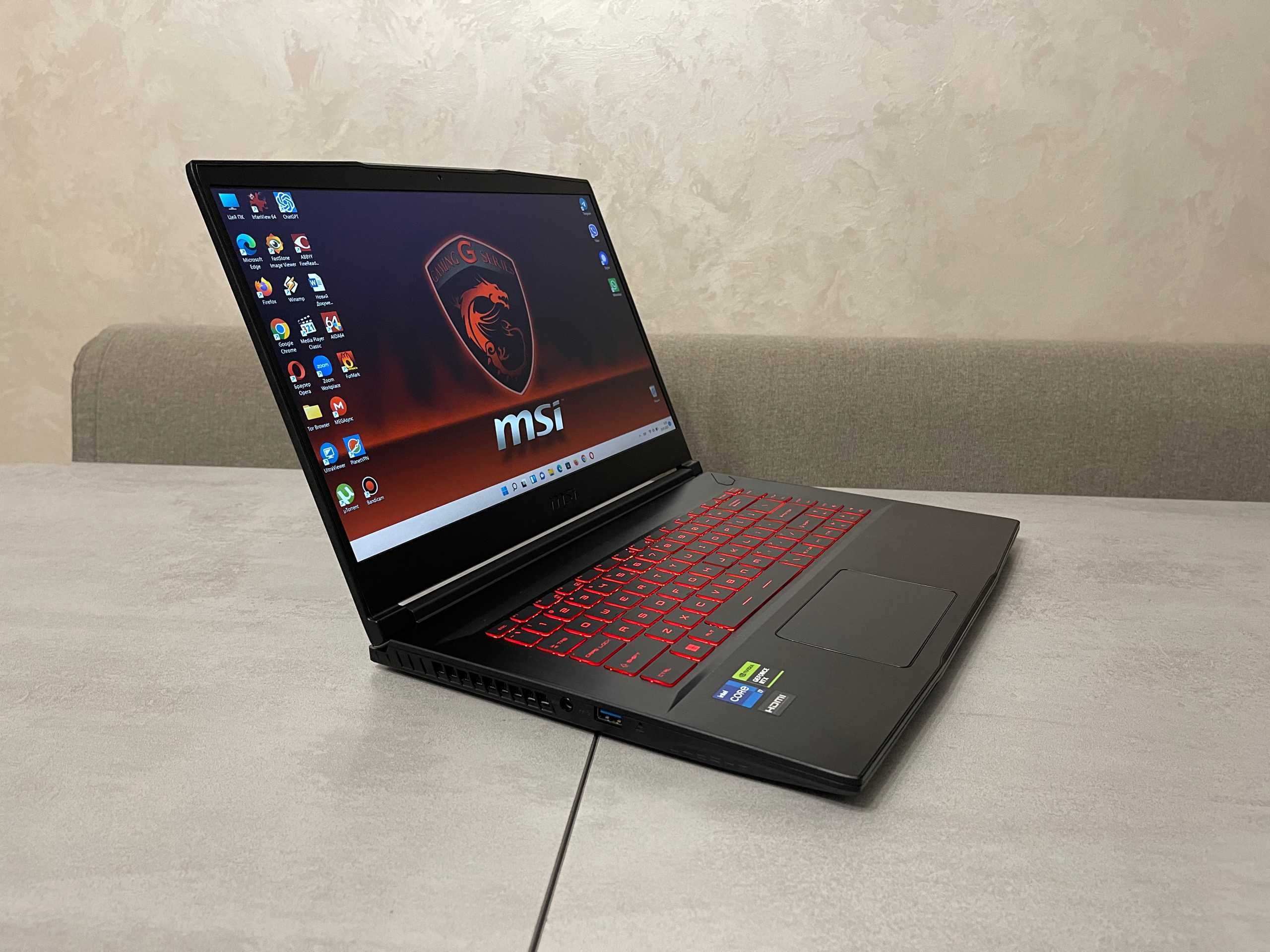 Ігровий ноутбук MSI Thin 15 GF63, i7-12650H, 16GB, 512GB, RTX 4060 8GB