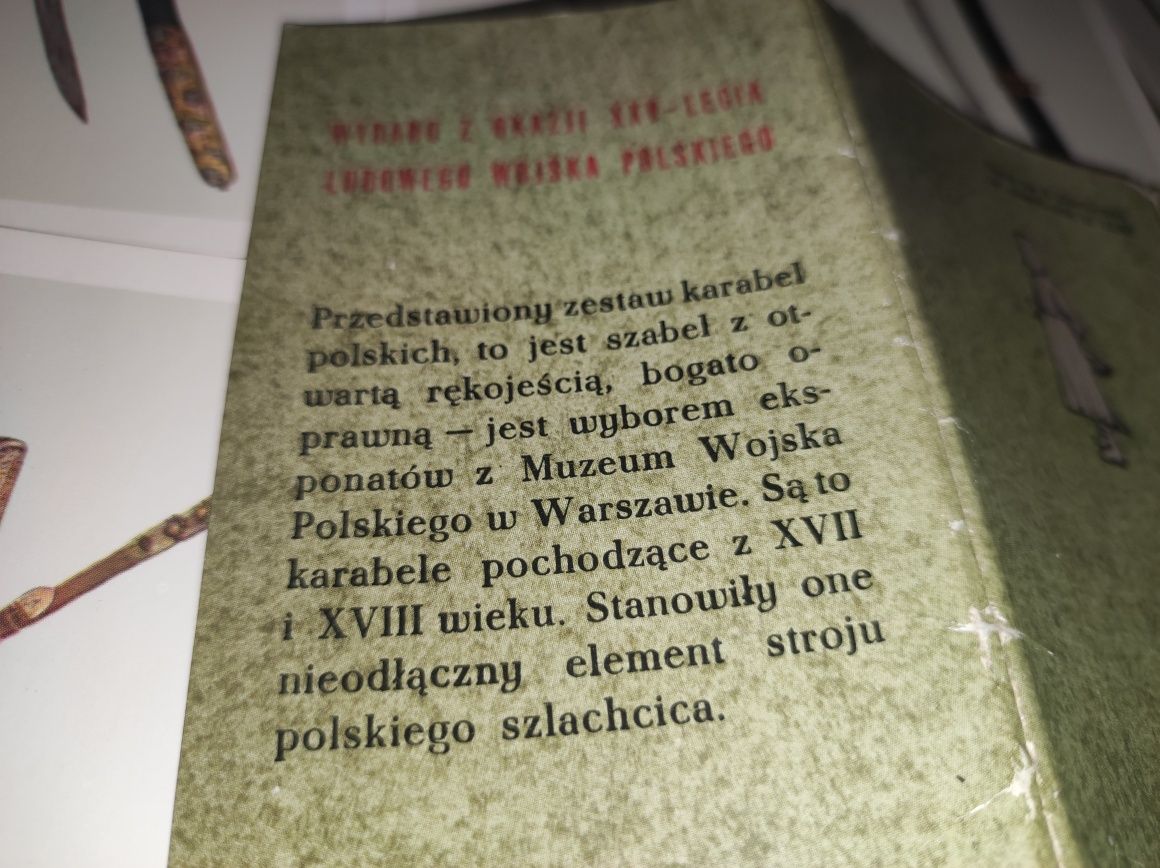 Pocztówki Karabele Polskie XVII/XVIII PRL Ruch 1968 9szt