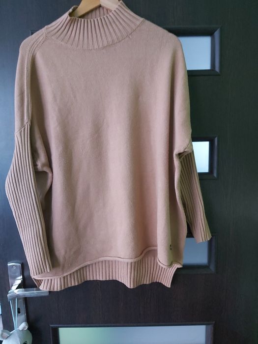 Sweterek półgolfik kolor beżowy 3xl