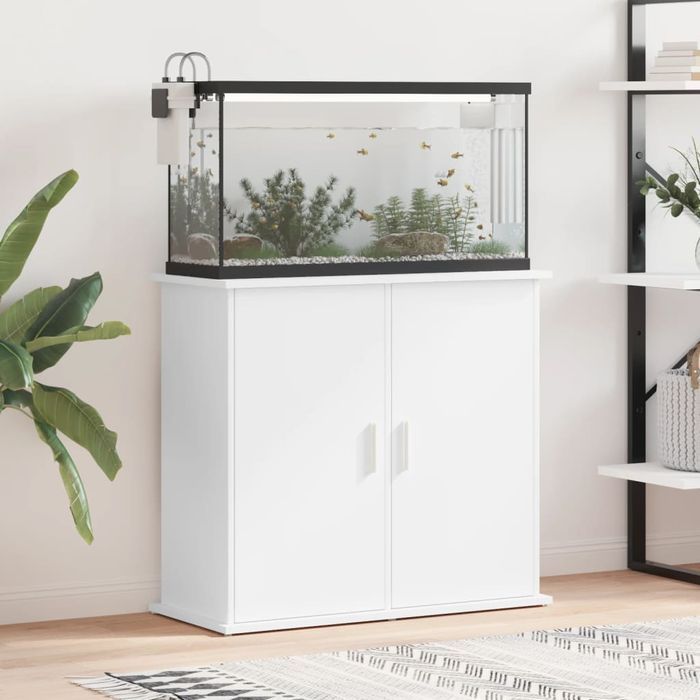 vidaXL Szafka pod akwarium, biała, 81x36x73cm, materiał drewnopochodny