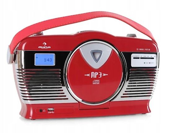 Auna Radio RCD-70 bombox retro CD USB zegar budzik