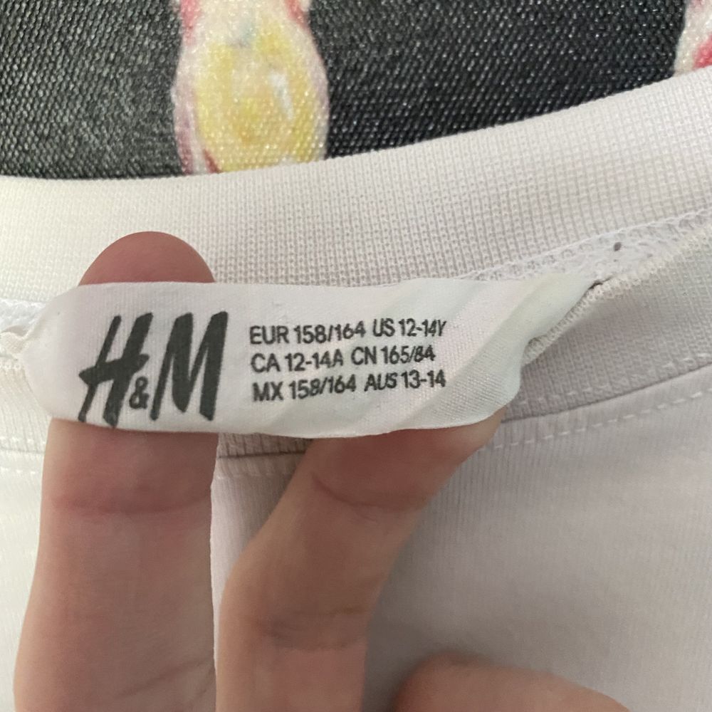 Biała koszulka na długi rękaw z nadrukiem H&M Skate Shred Alert