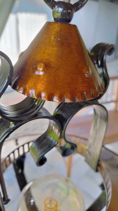 Miedziana lampa wisząca rustykalna