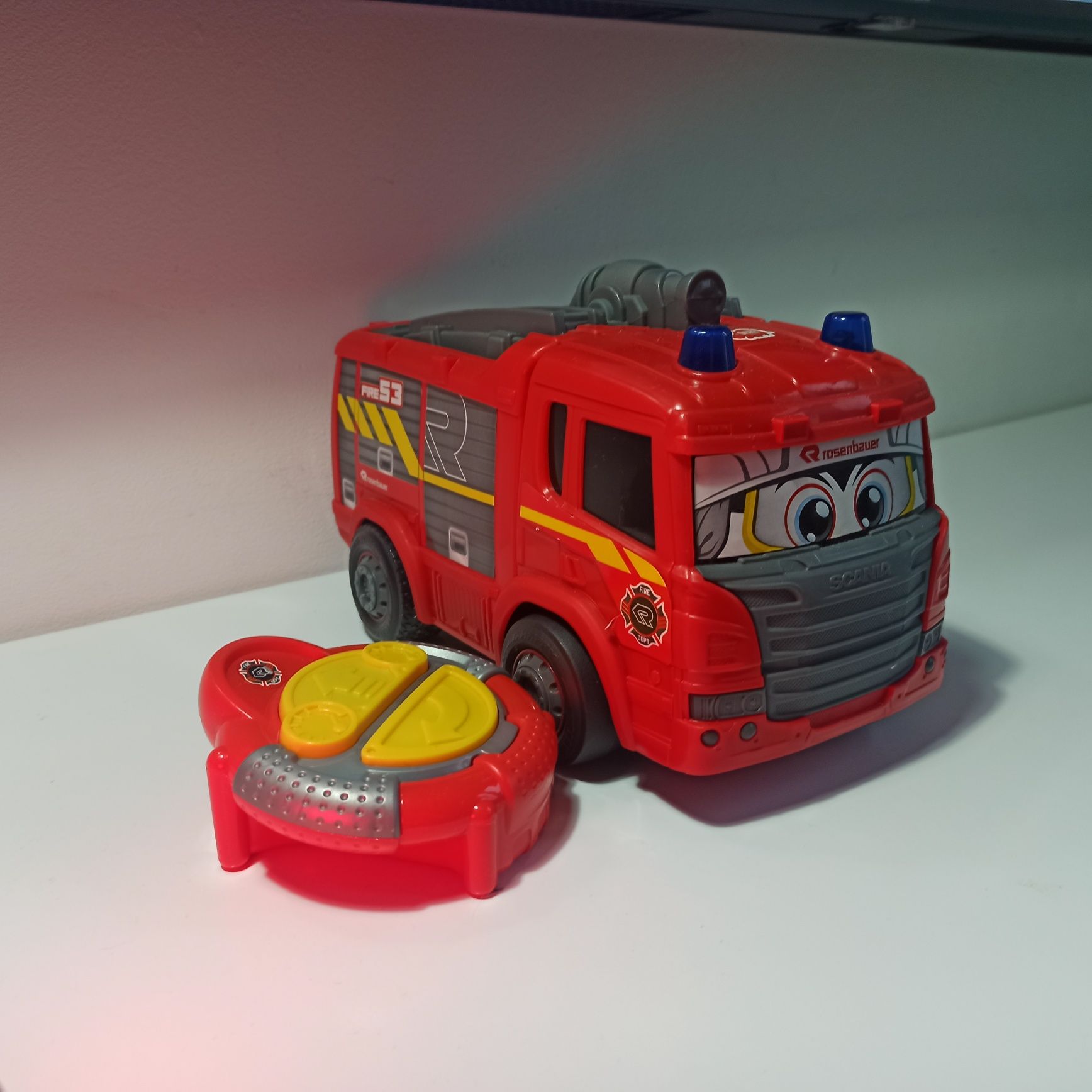 Wóz strażacki zabawka auto zdalnie sterowane kierownica