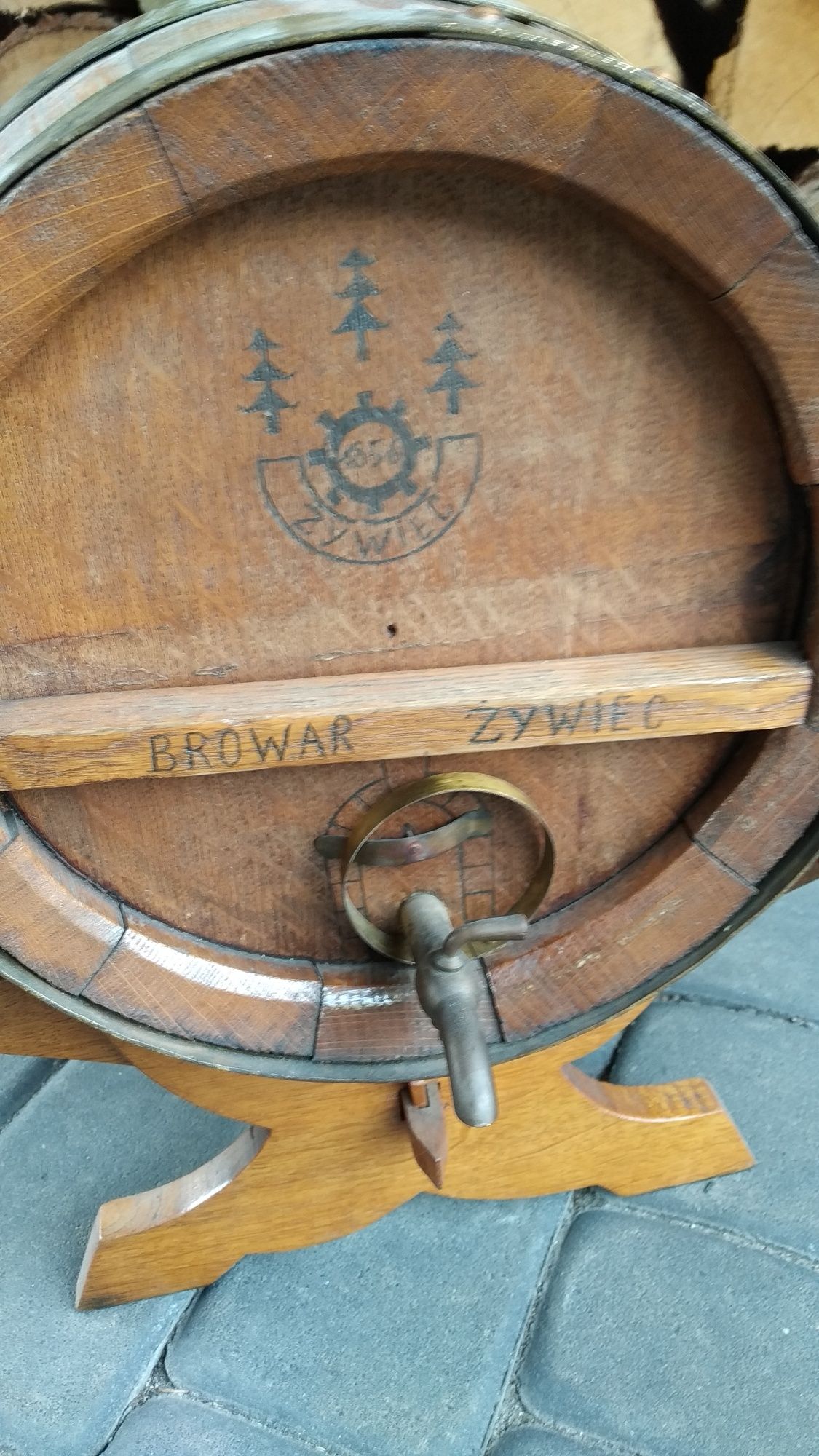 Drewniana beczka Żywiec ozdoba