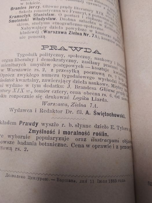 Bolesław Prus szkice i obrazki 1885
