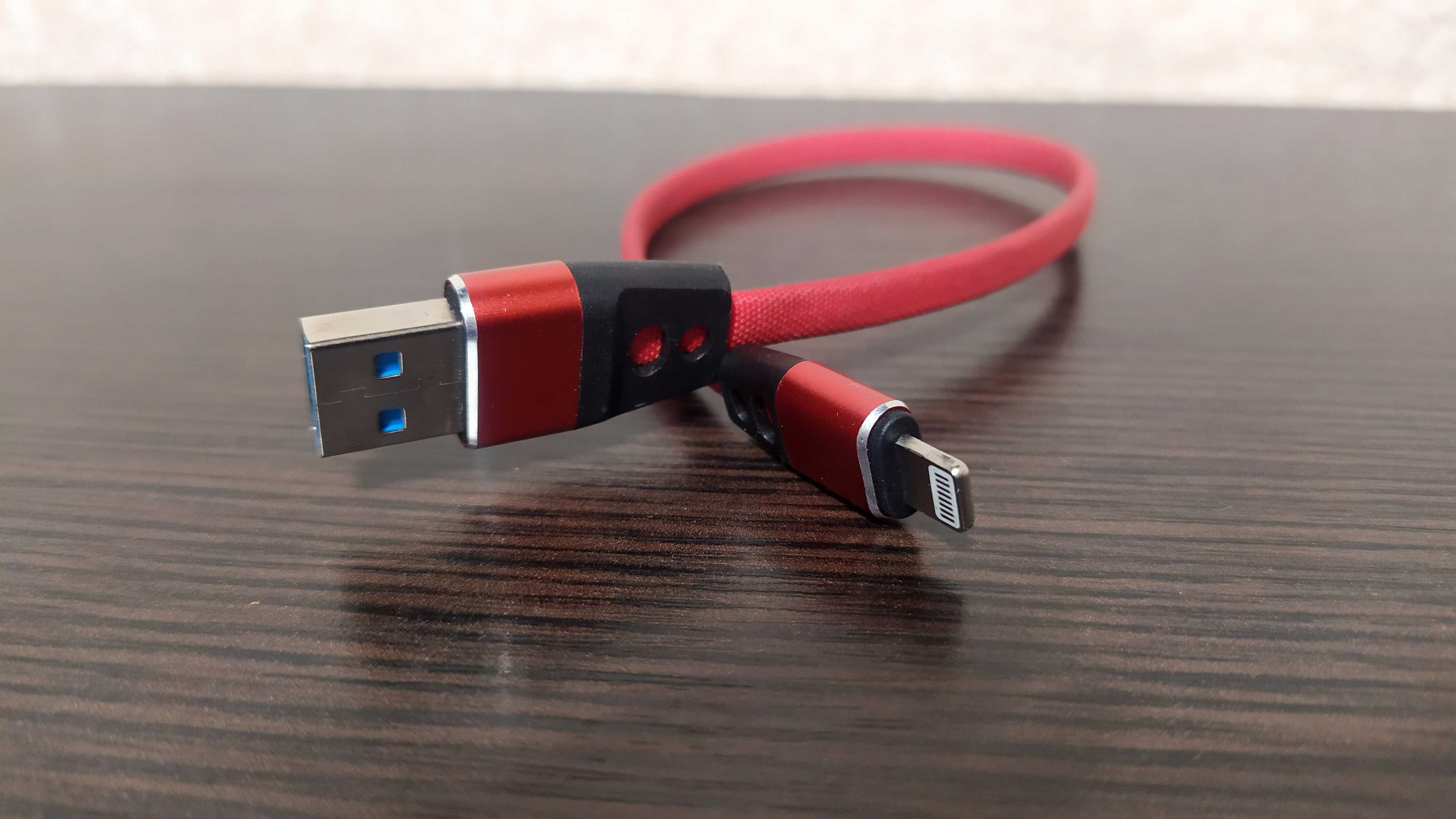 Кабель  USB-Lightning TL01  Apple MFI 2.4A 0.3 м червоний