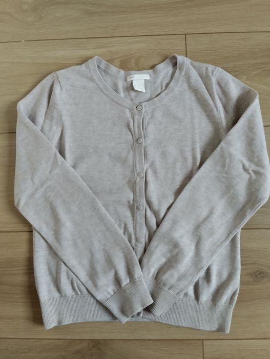 Beżowy kardigan cienki sweter S 100% bawełna