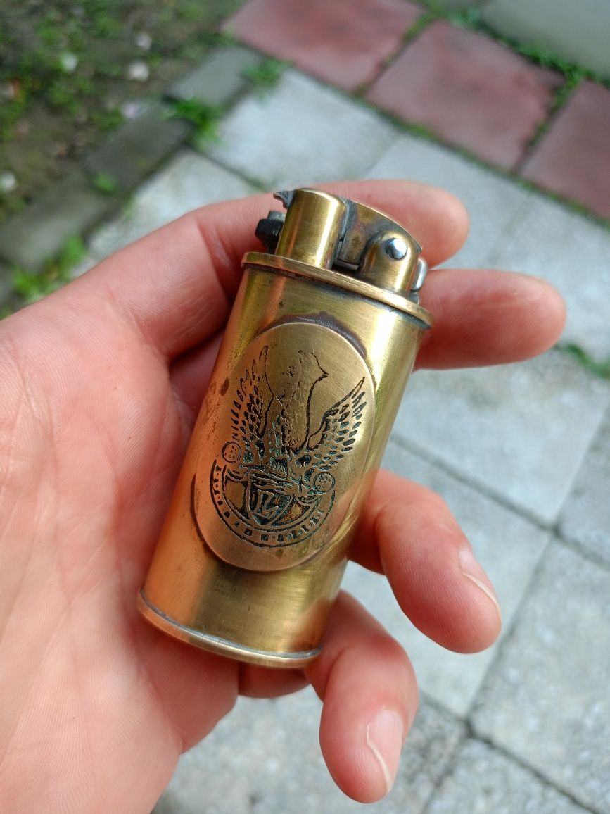 Zapalniczka benzynowa z Orłem legionowym mosiądz