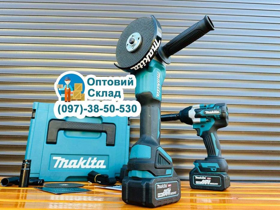 Макіта 2в1 Болгарка DGA504 XGT + Гайковерт DTW800 XGT 800Hm ( 36V-9A )