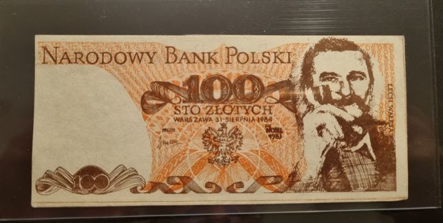 100 złotych 1984 Solidarność Wałęsa z fajką Nobel 1983 bez serii