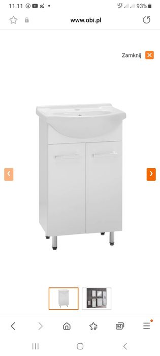 Nowa szafka łazienkowa z umywalką