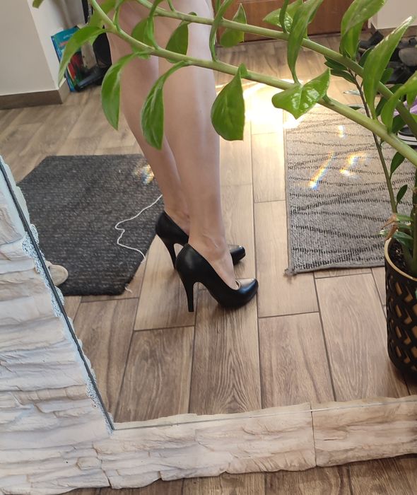 Czarne szpilki, czółenka eko skóra WYPRZEDAŻ SZAFY