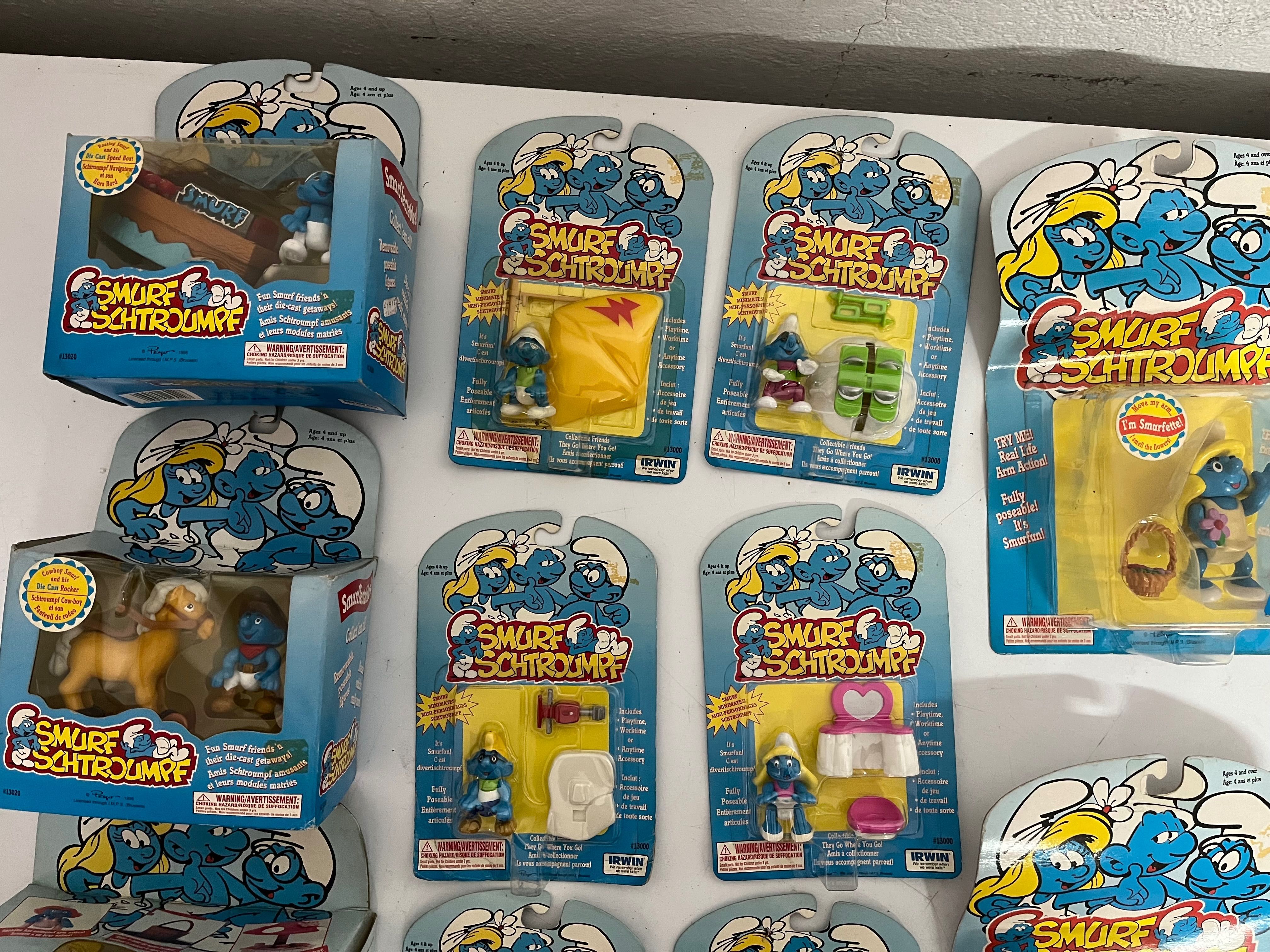 Lote de brinquedos dos Smurfs anos 90