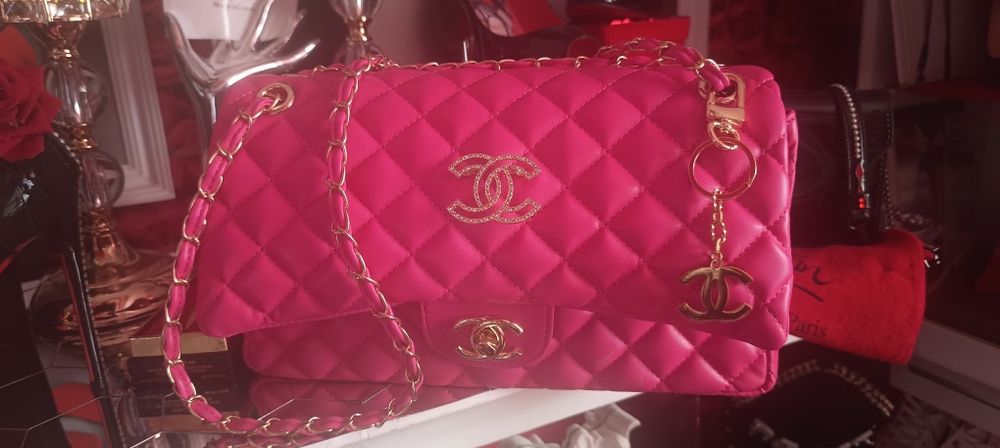 Torebka Chanel CC różowa fuksja piękna