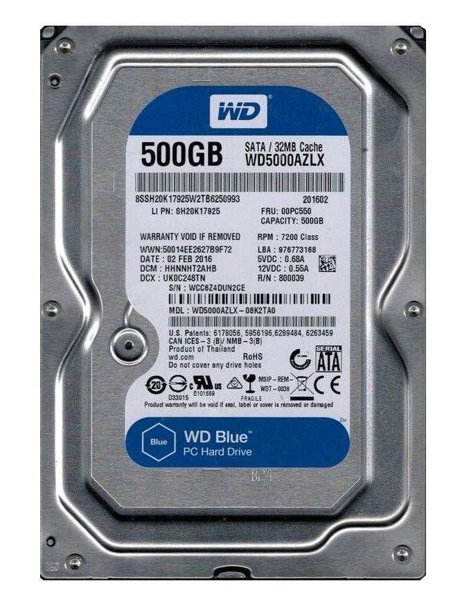 Disco HDD WD WD5000AZLX 500GB.