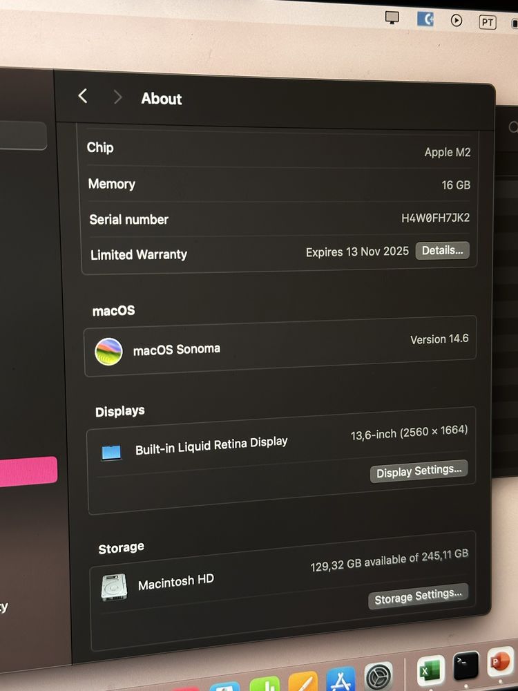 Macbook Air M2 Cinzento