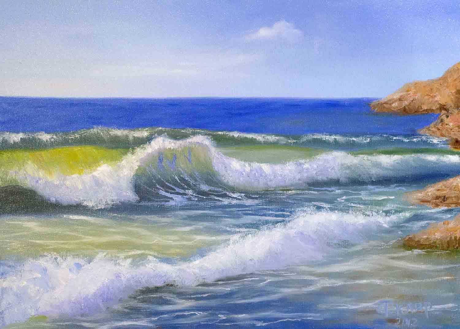 Картина маслом - Морской пейзаж