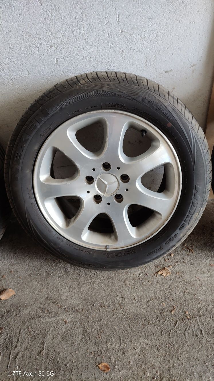 Felgi aluminiowe Mercedes 5x112 16" z oponami letnimi Nexen