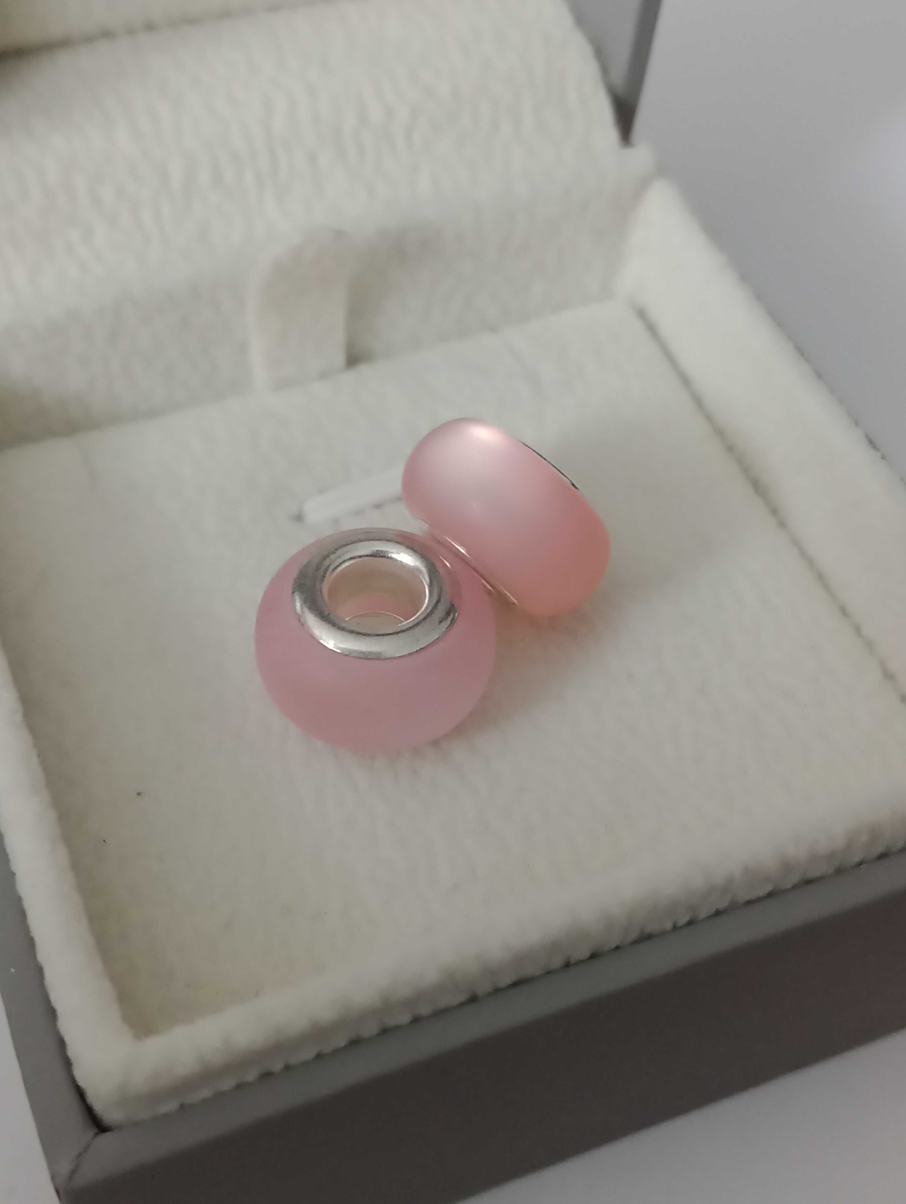 Charmsy w stylu murano platerowane srebrem