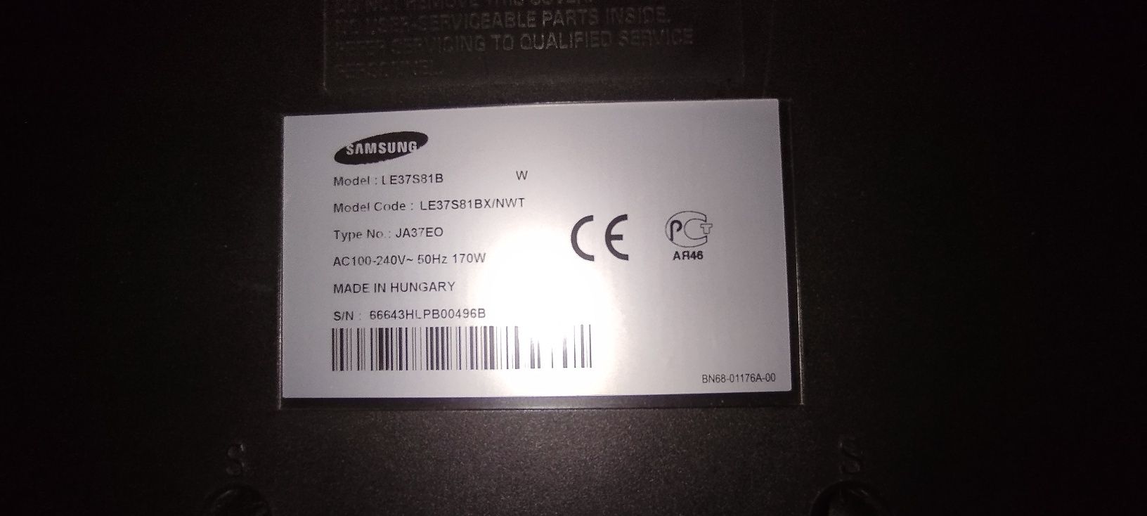 Продам телевизор Samsung le37s81b під відновлення або на запчастини.