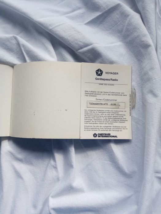 Instrukcja po niemiecku Chrysler Voyager