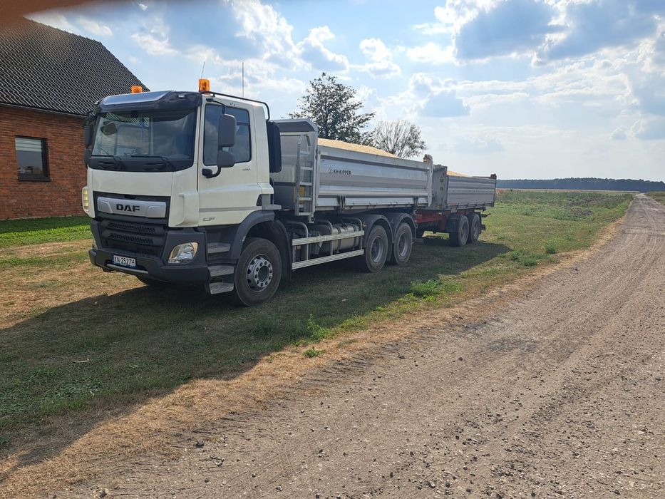 Transport wywrotką, samochodem 3 osiowy. Usługi sprzętem budowlanym.