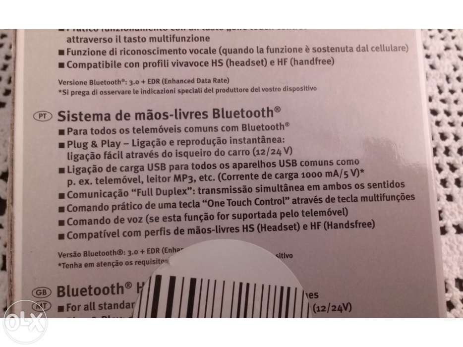 Dispositivo viva voz bluetooth