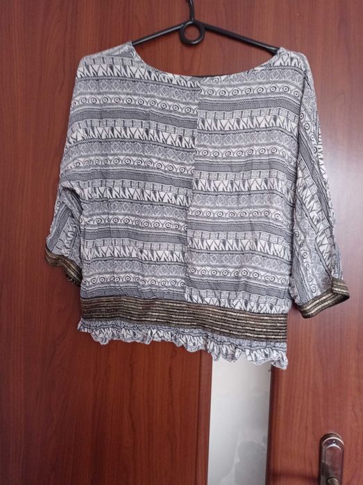 Bluzka rękaw 3/4 we wzorki