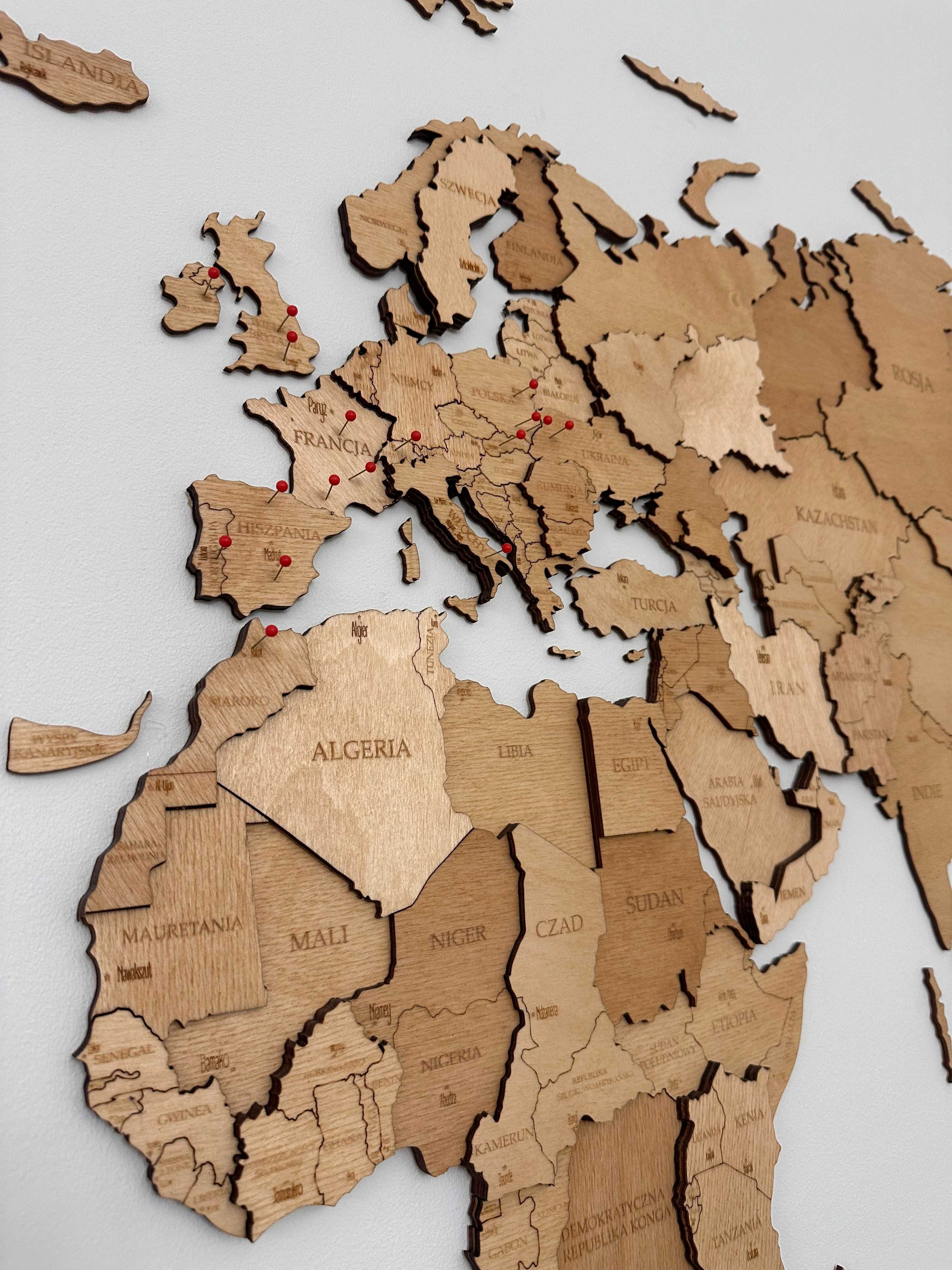 Mapa Świata 3D 276x165cm, pomysł na prezent