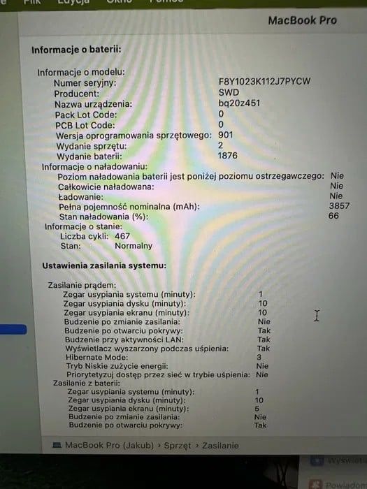 Macbook Pro I7 16GB 512GB SSD 2020 13.3 A2251