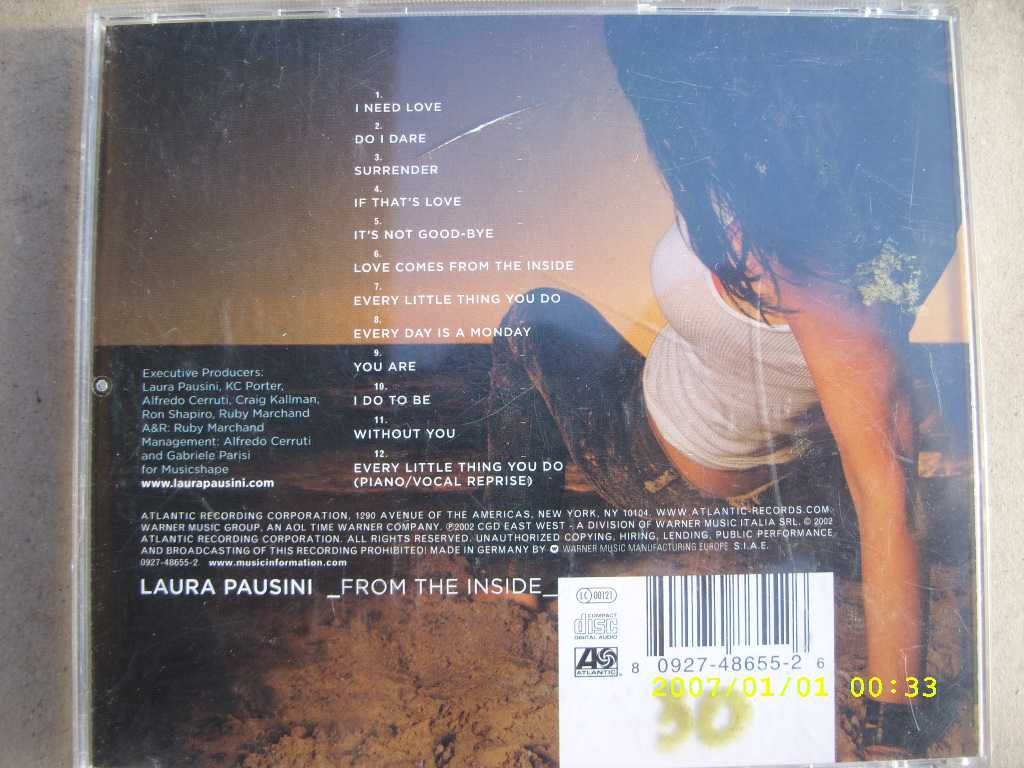 92. Plyta CD; Laura Pausini--From the inside, 2002 rok.