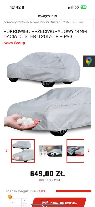 pokrowiec przeciwgradowy duster