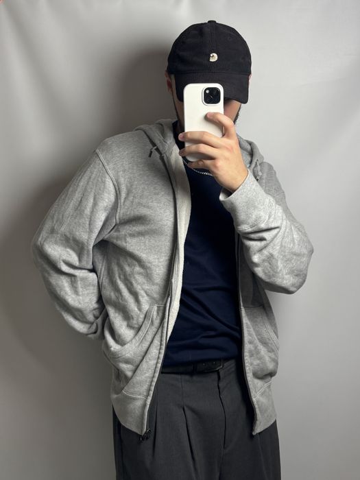 Сірий оверсайз зіп худі uniqlo oversize кофта y2k толстовка реп беггі