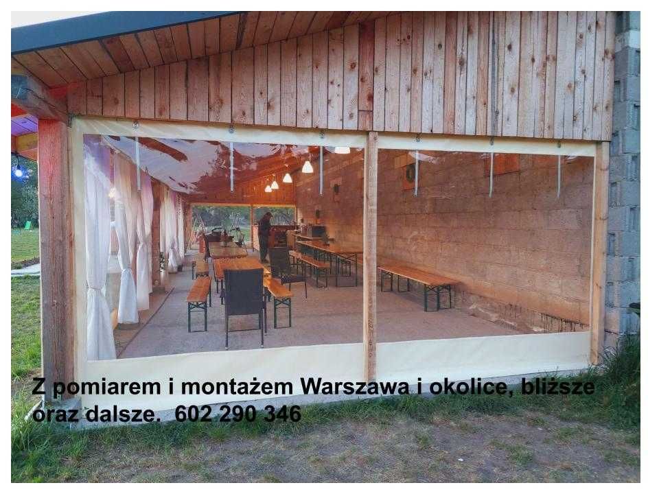 Z pomiarem, montażem, 1 mm osłona z folii przezroczystej na taras