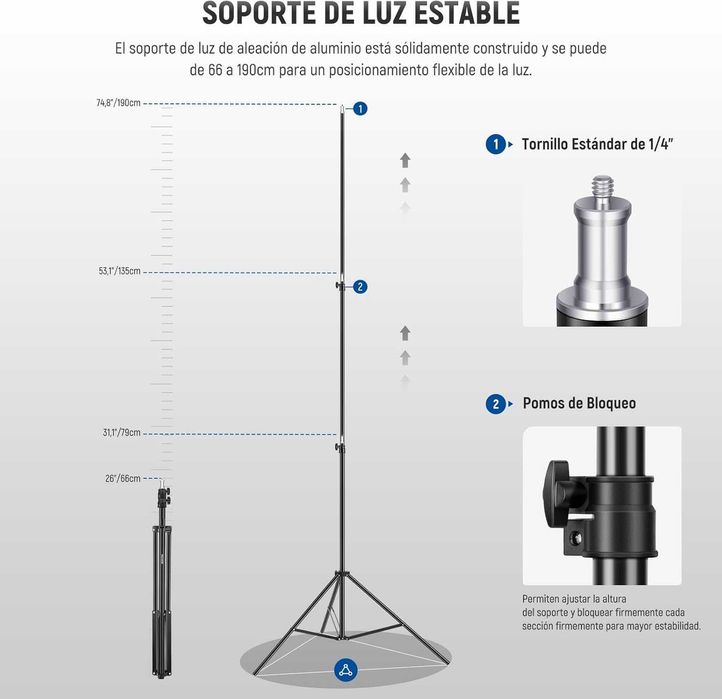 NEEWER 2 Leds Profissionais + Tripés + Bolsas