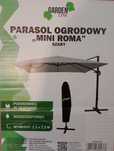 Parasol ogrodowy tarasowy z pokrowcem szary Mini Roma nowy Garden Line