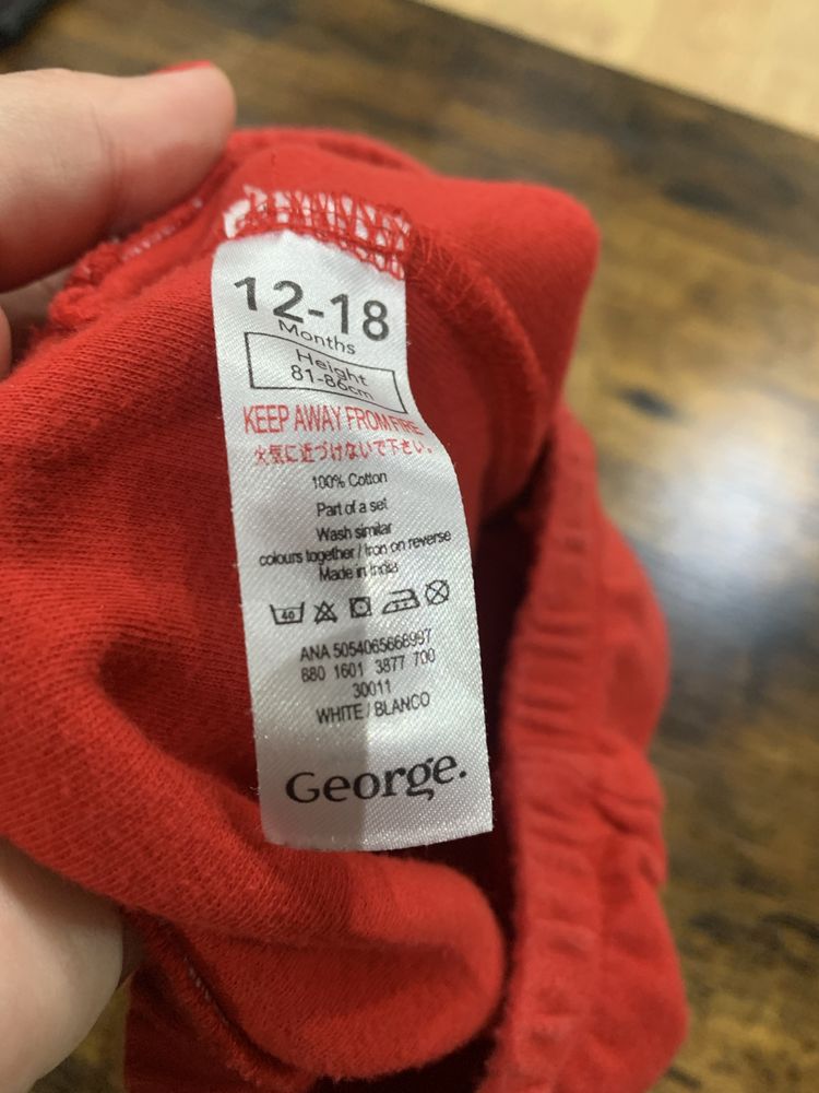 Spodenki krótkie 86 czerwone George dla dziewczynki