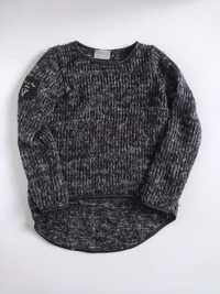 Szaro-czarny sweter dla dziewczynki
