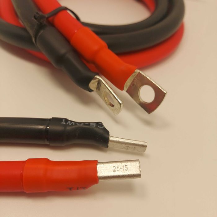 Комплект кабелей для подключения АКБ к инвертору с кольцевыми клемами