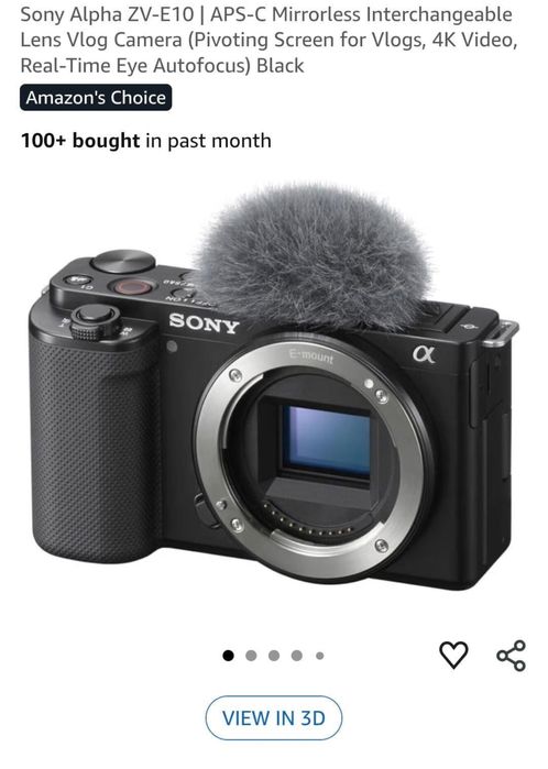 Camera sony alpha ZV-E10